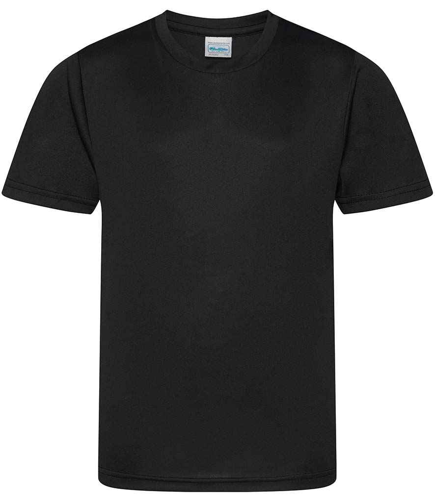 Just Cool JC020B Kids Cool Smooth T-Shirt in Jet Black