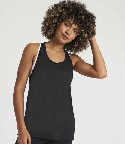 Just Cool JC027 AWDis Ladies Cool Smooth Workout Vest in Jet Black
