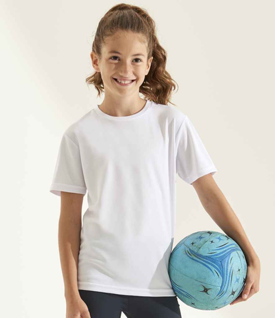 Just Cool JC201B Kids Cool Recycled T-Shirt in Arctic White