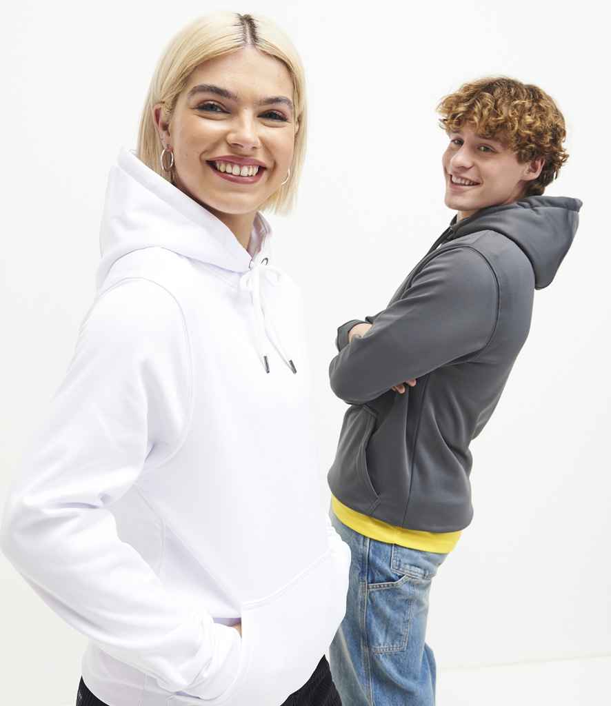 Just Hoods JH006 Sports Polyester Hoodie in Arctic White