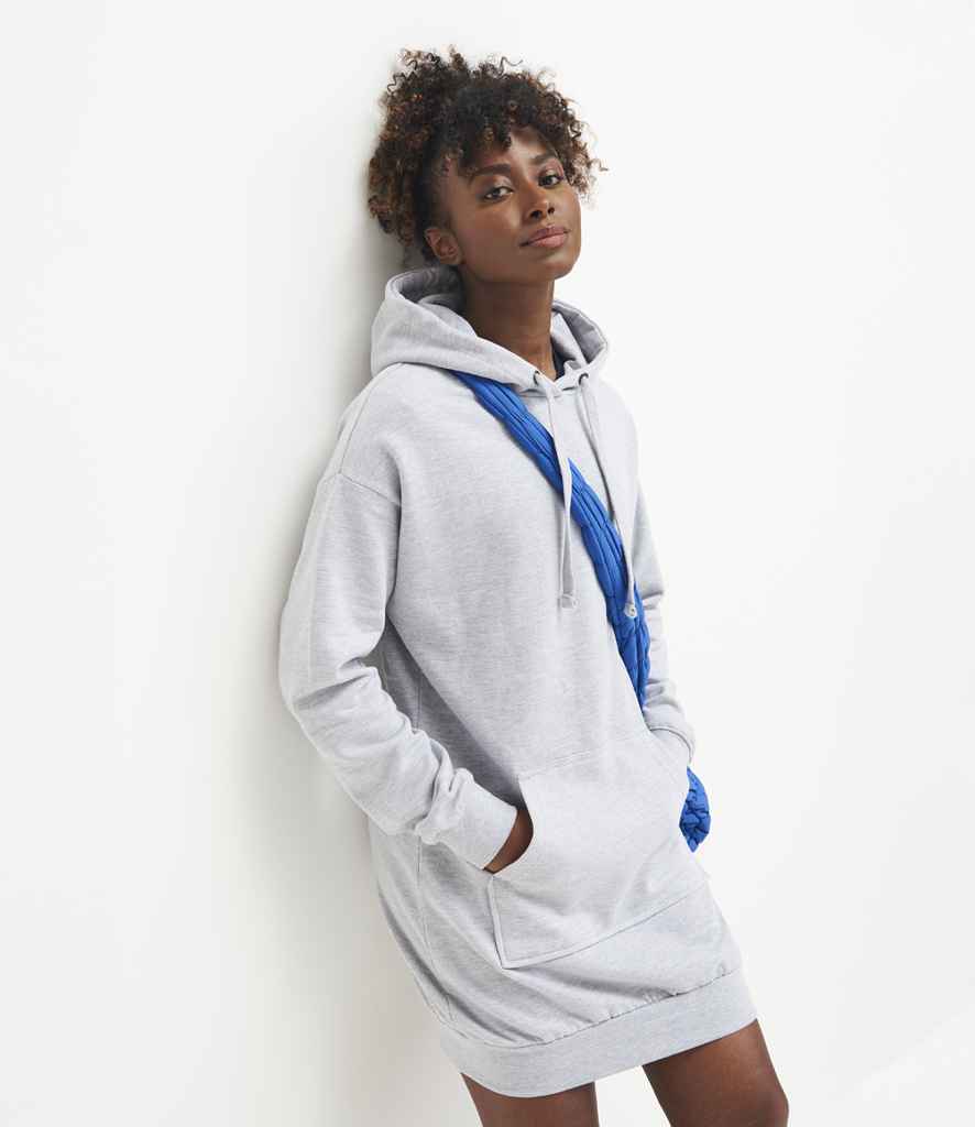 Just Hoods JH015 Ladies Hoodie Dress in Heather Grey