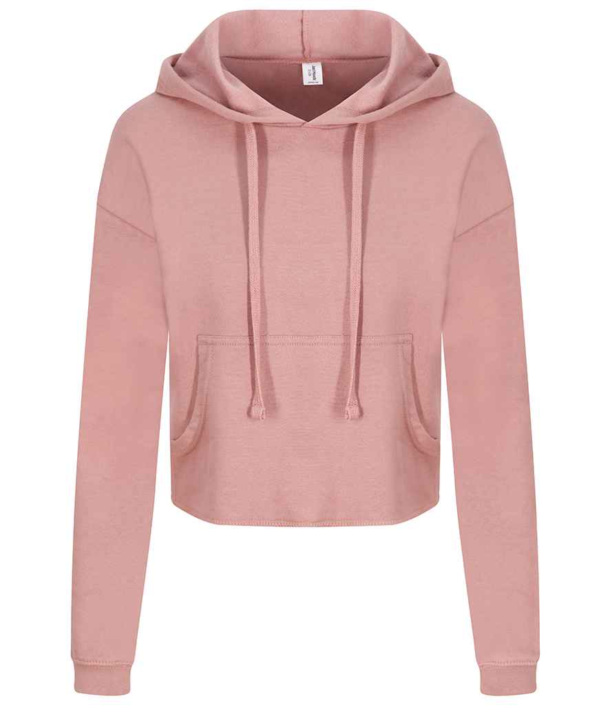 Just Hoods JH016 Ladies Cropped Hoodie in Dusty Pink