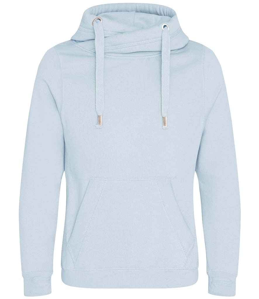Just Hoods JH021 Cross Neck Hoodie in Sky Blue