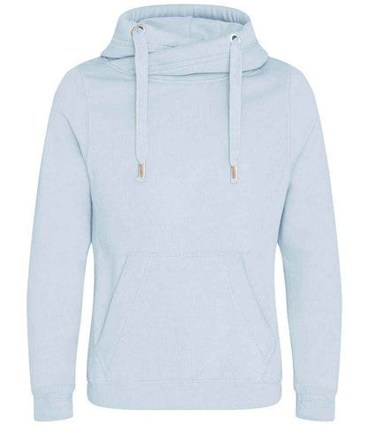 Just Hoods JH021 Cross Neck Hoodie in Sky Blue