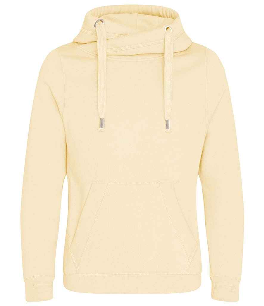 Just Hoods JH021 Cross Neck Hoodie in Vanilla Milkshake