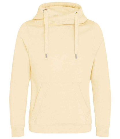 Just Hoods JH021 Cross Neck Hoodie in Vanilla Milkshake