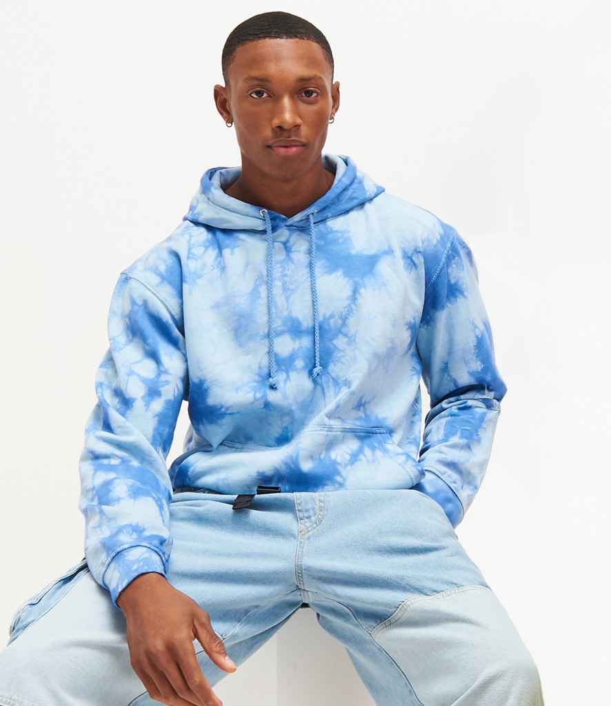 Just Hoods JH022 Tie-Dye Hoodie in Blue Cloud