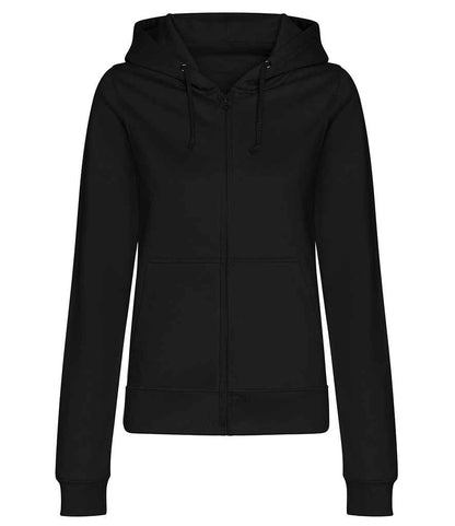 Just Hoods JH050F Ladies College Zoodie in Deep Black
