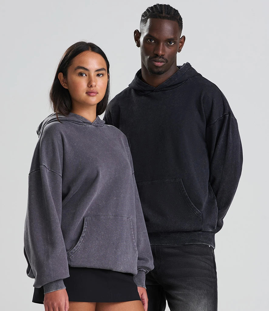 Just Hoods JH180 Vintage Washed Hoodie in Washed Grey