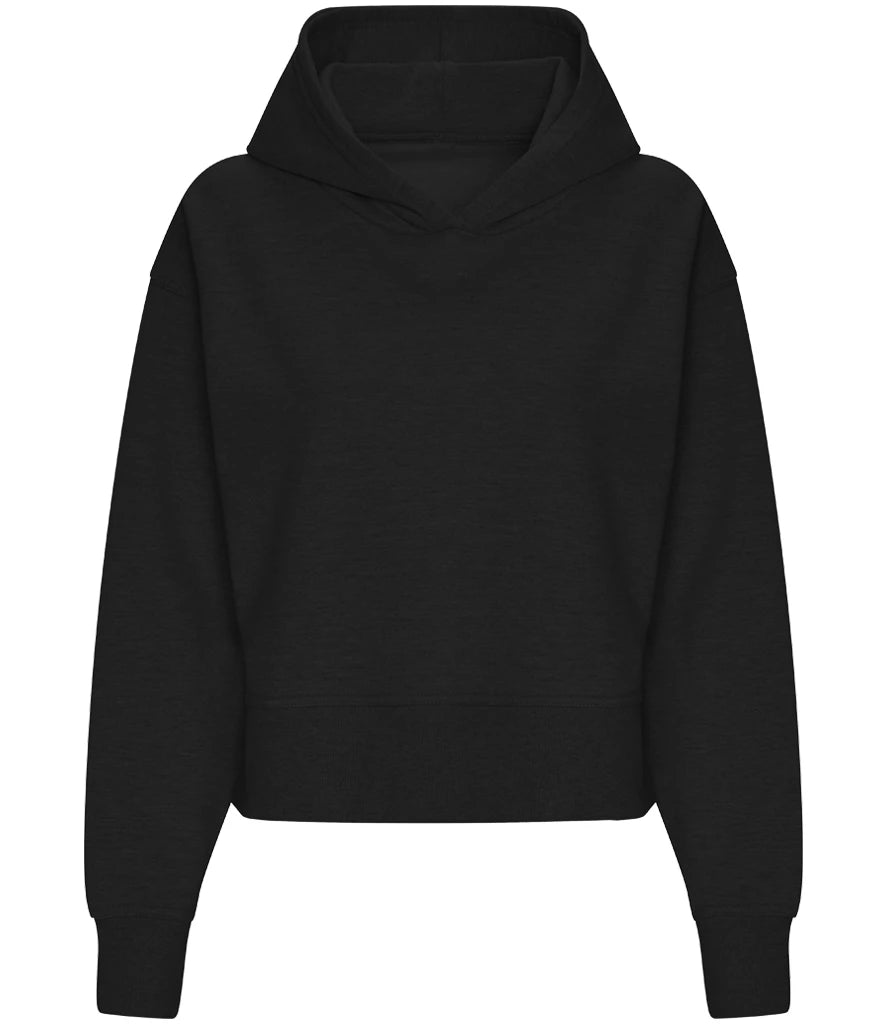 Just Hoods JH305 Ladies Relaxed Hoodie in Deep Black