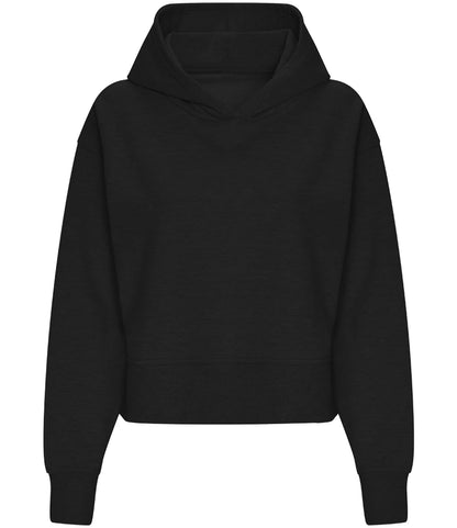 Just Hoods JH305 Ladies Relaxed Hoodie in Deep Black
