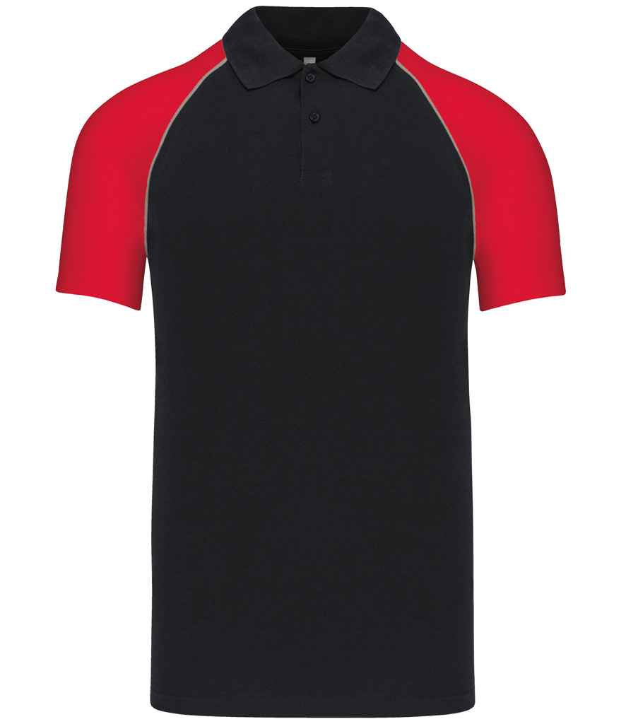 Kariban KB226 polo in Black/Red