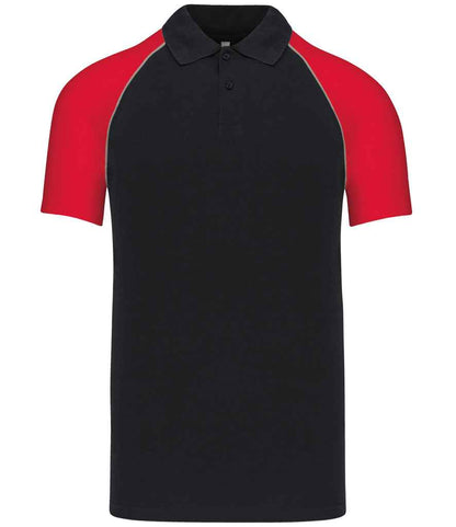 Kariban KB226 polo in Black/Red