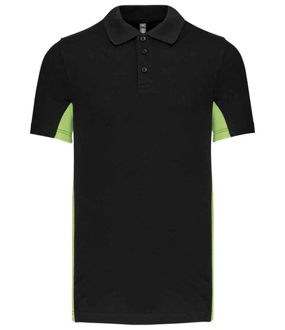 Kariban KB232 polo in Black/Lime Green