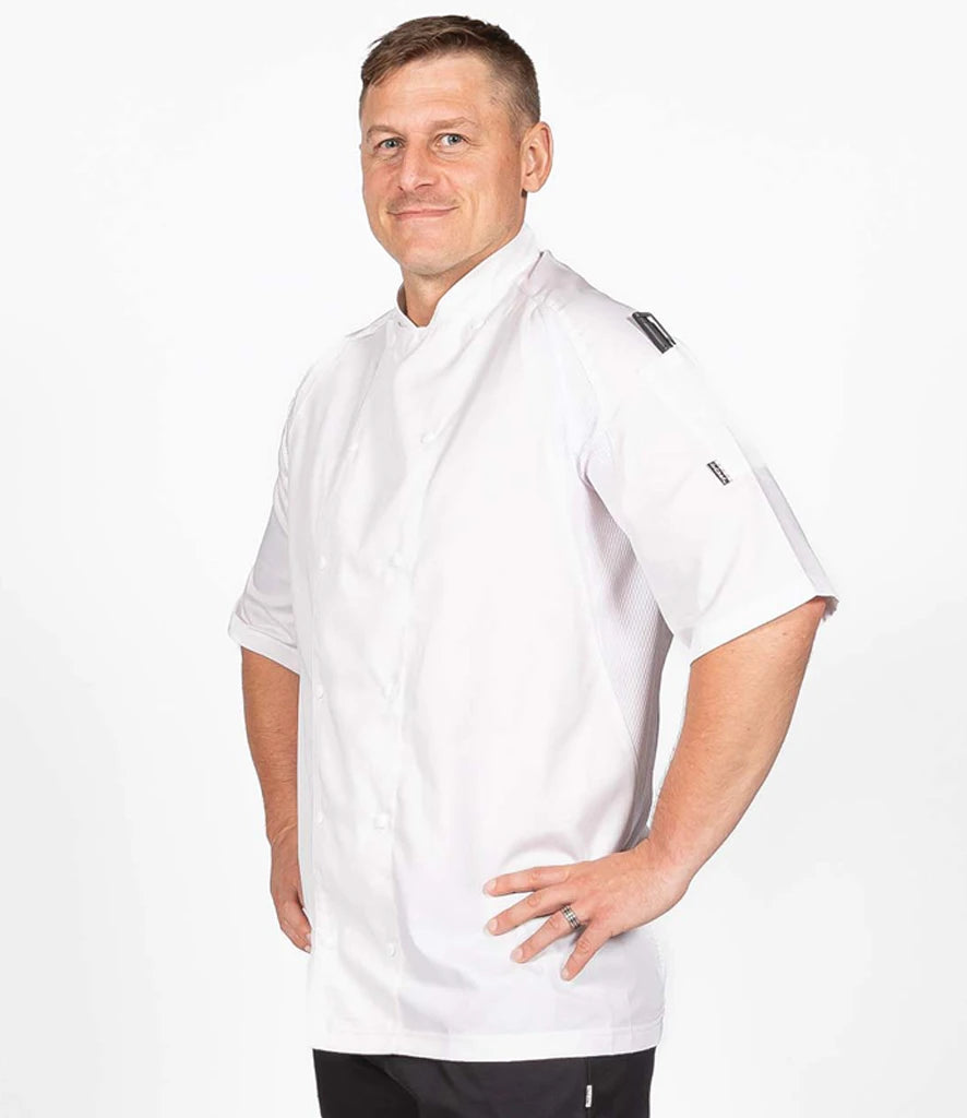 Le Chef LE003 Short Sleeve Executive Jacket in White