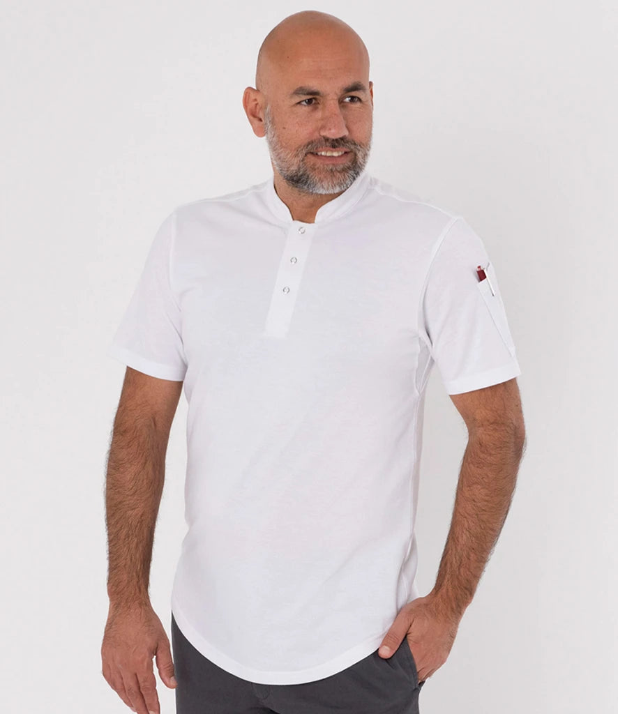 Le Chef LE008 Knitted Pique Chef's Shirt in White