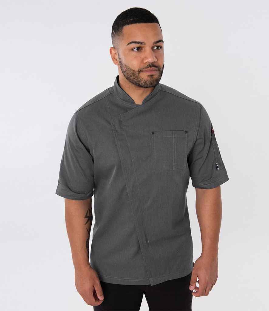 Le Chef LE009 Asymmetric Chef's Jacket in Grey Heather