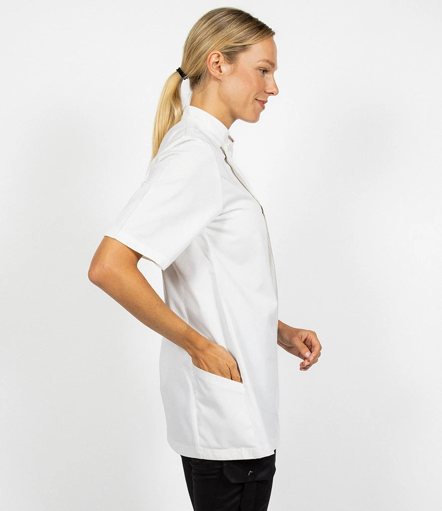 Le Chef LE015 Staycool Short Sleeve Tunic in White