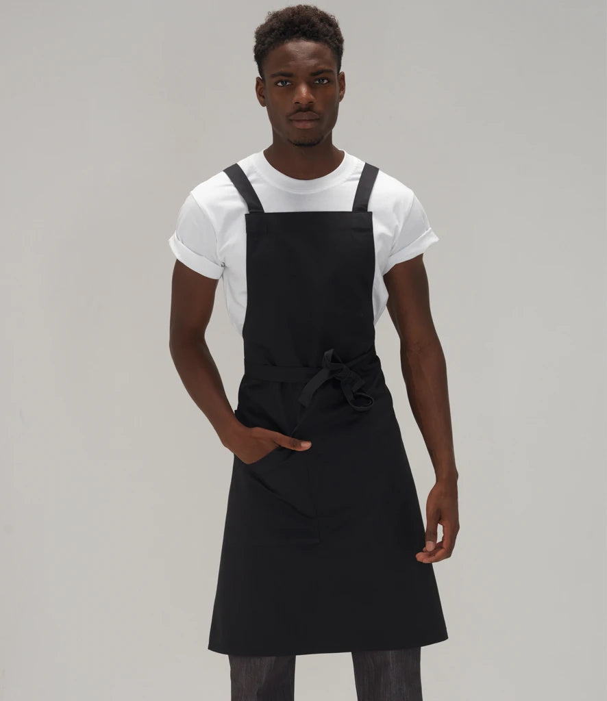 Le Chef LE102 Crossover Bib Apron in Black