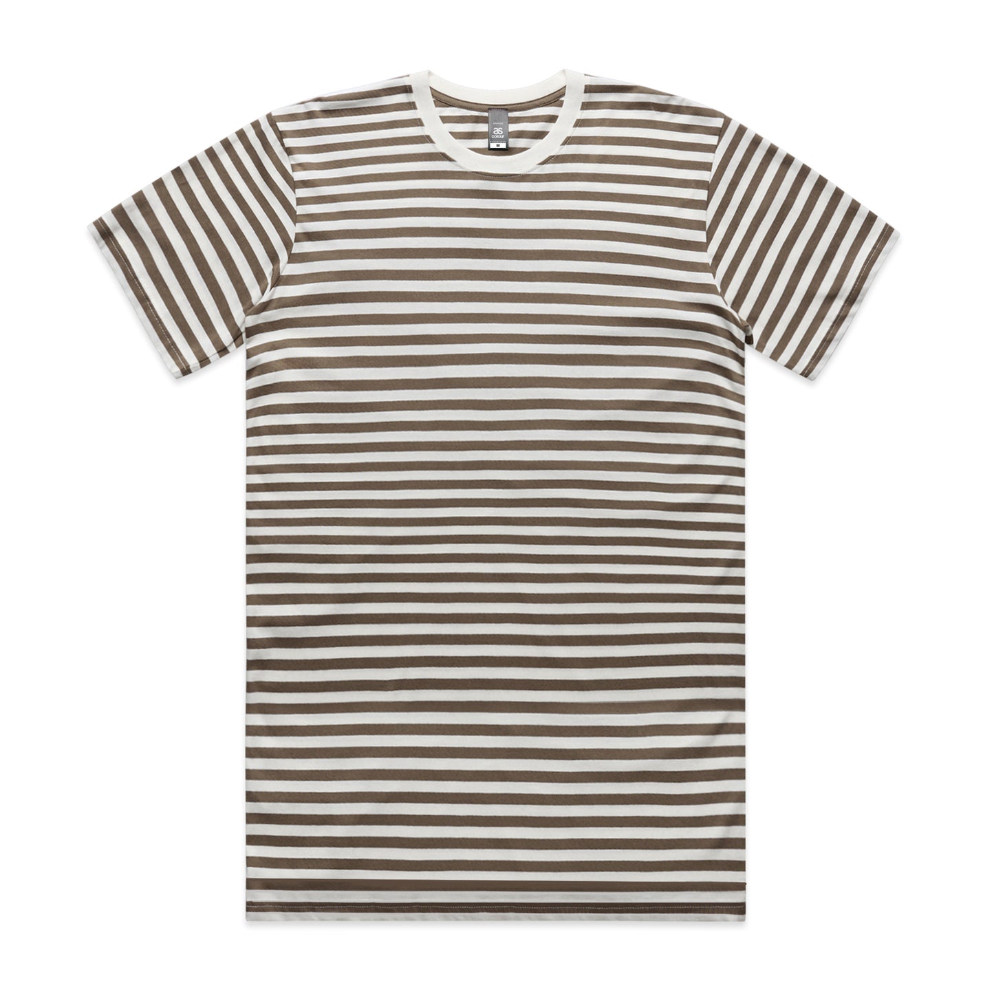 AS Colour 5028 Staple Stripe Tee Natural/Walnut