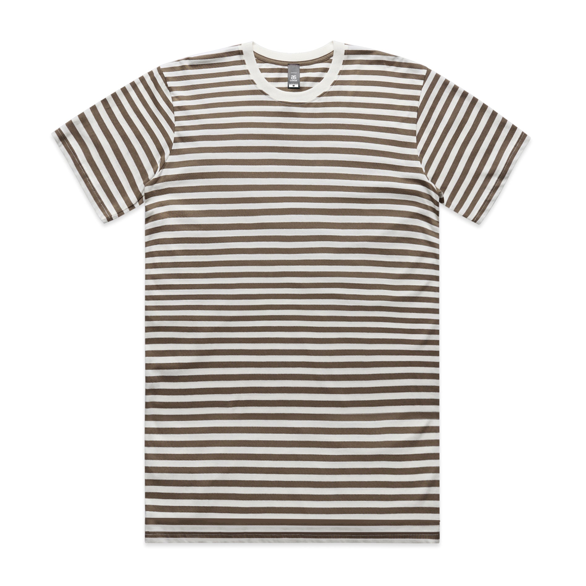 AS Colour 5028 Staple Stripe Tee Natural/Walnut