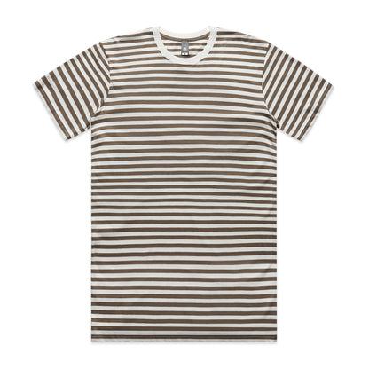 AS Colour 5028 Staple Stripe Tee Natural/Walnut