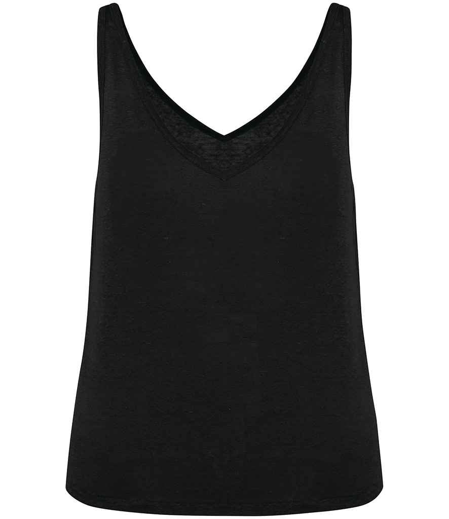 Native Spirit NS343 Ladies Linen Tank Top in Black