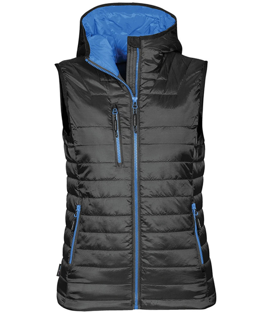 Stormtech PFV2W Stormtech Ladies Gravity Bodywarmer in Black/Marine Blue