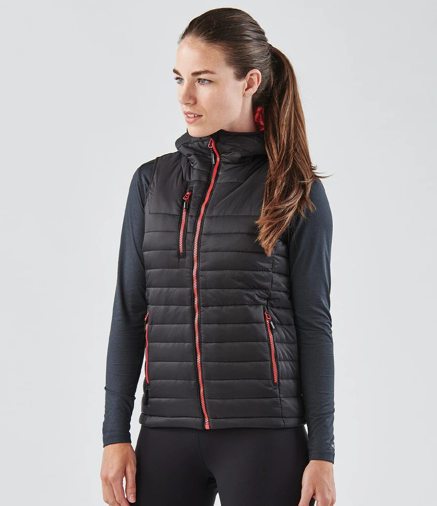 Stormtech PFV2W Stormtech Ladies Gravity Bodywarmer in Black/True Red