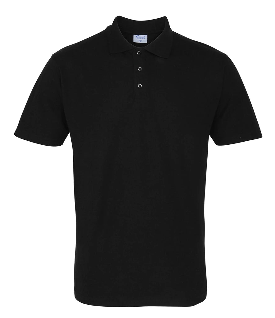 Premier PR610 Stud Piqué Polo Shirt in Black