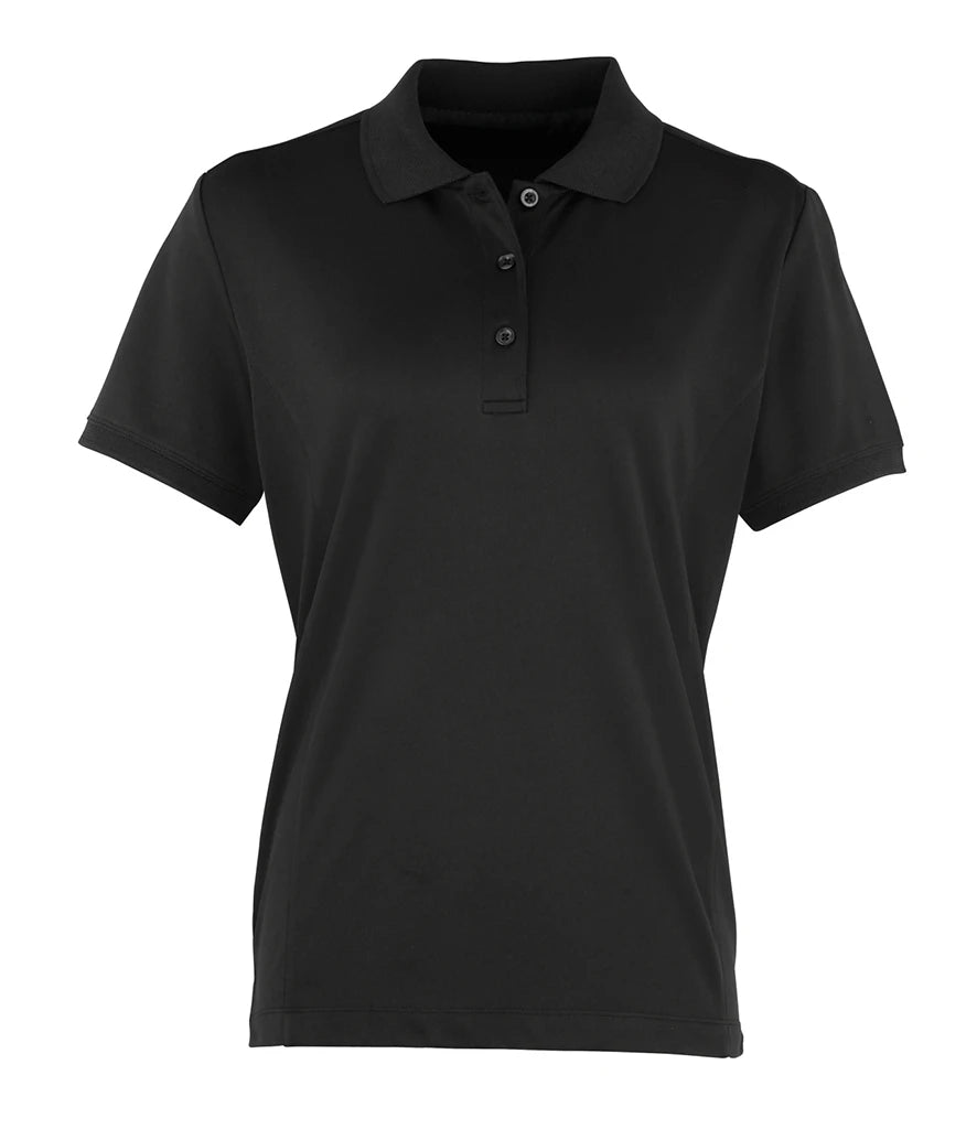 Premier PR616 Ladies Coolchecker Piqué Polo Shirt in Black