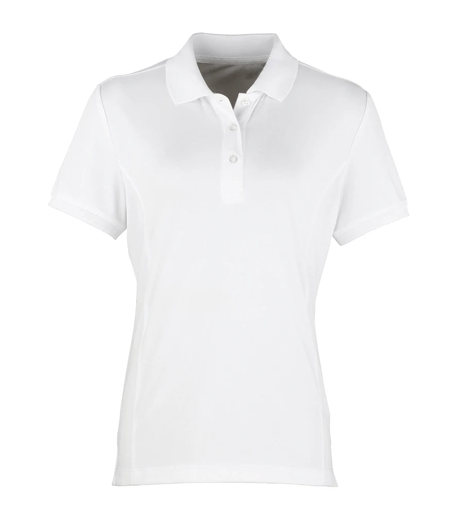 Premier PR616 Ladies Coolchecker Piqué Polo Shirt in White