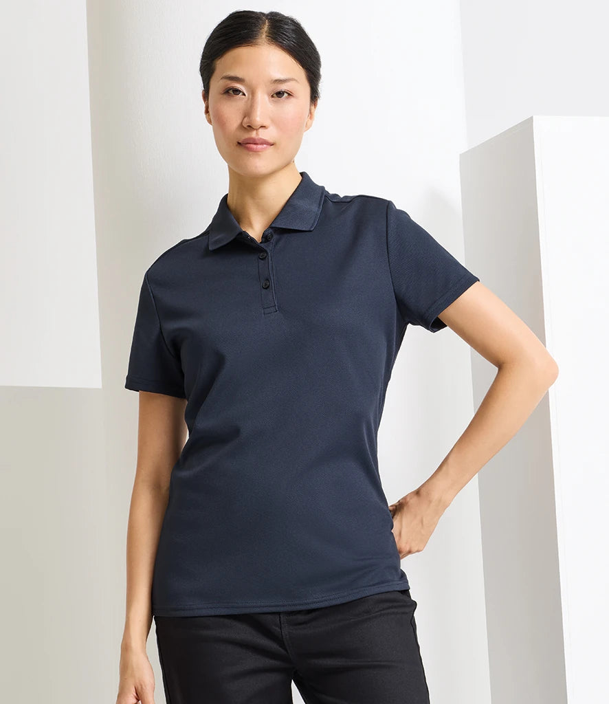 Premier PR633 Ladies Spun Dyed Recycled Polo Shirt in French Navy