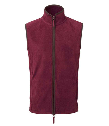 Premier PR803 Premier Artisan Fleece Gilet in Burgundy/Brown