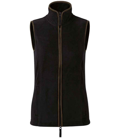 Premier PR804 Ladies Artisan Fleece Gilet in Black/Brown