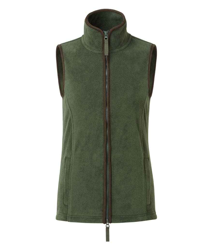 Premier PR804 Ladies Artisan Fleece Gilet in Moss Green/Brown