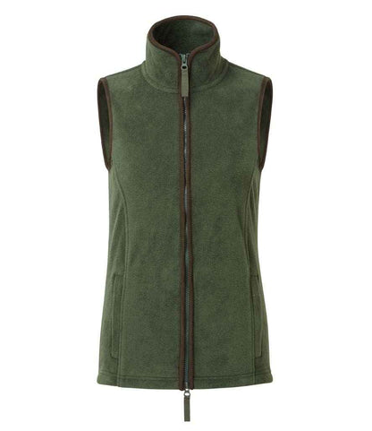 Premier PR804 Ladies Artisan Fleece Gilet in Moss Green/Brown