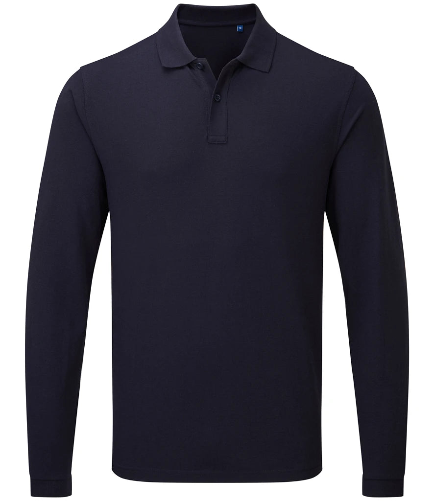 Premier PR997 Essential Unisex Long Sleeve Polo Shirt in Navy