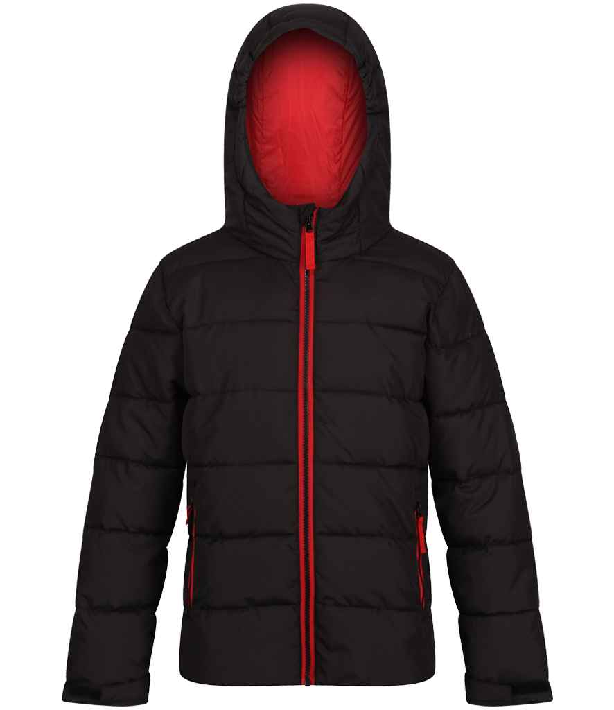 Regatta RG336 Kids Scholar Thermal Jacket in Black/Classic Red