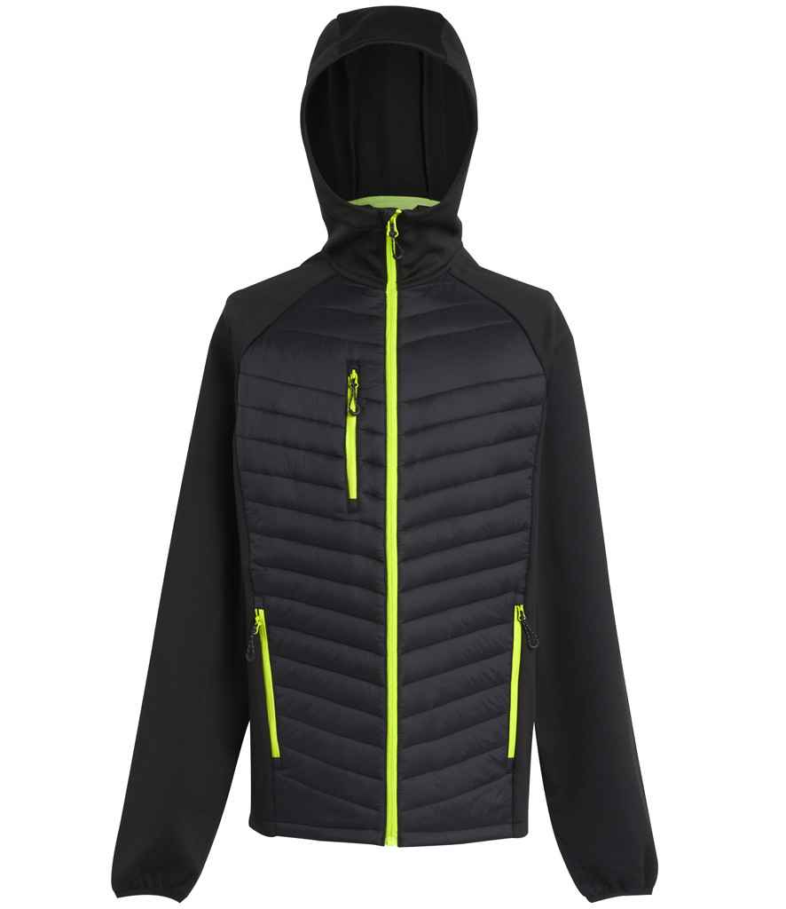 Regatta RG446 Navigate Hybrid Jacket in Black/Lime Green