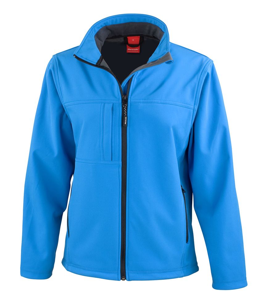 Result RS121F women's classic softshell jacket in azure blue