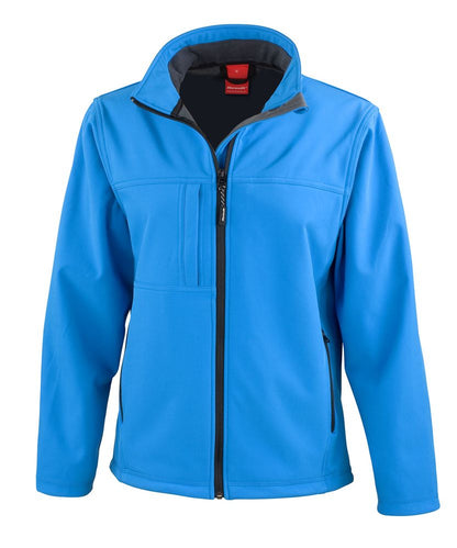 Result RS121F women's classic softshell jacket in azure blue