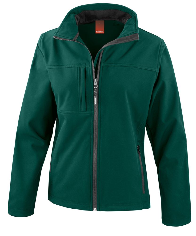 Result RS121F women's classic softshell jacket in bottle green