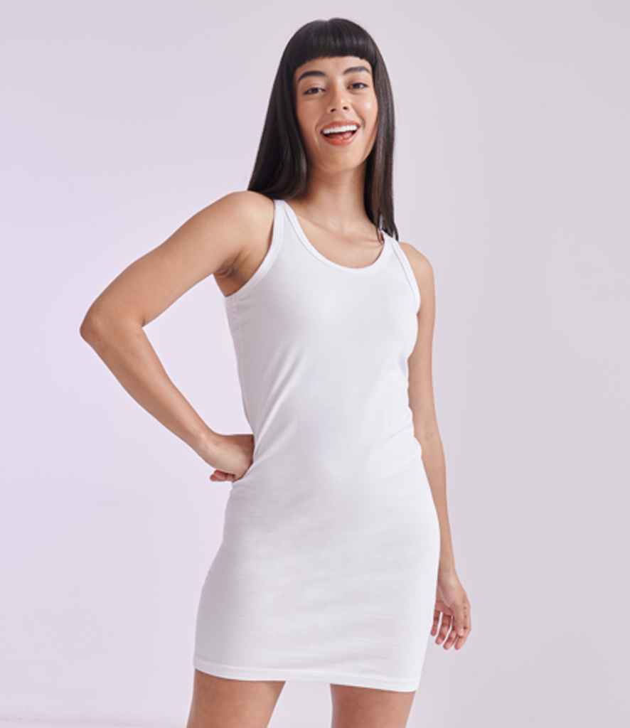 SF Clothing SK104 Ladies Tank Dress in White
