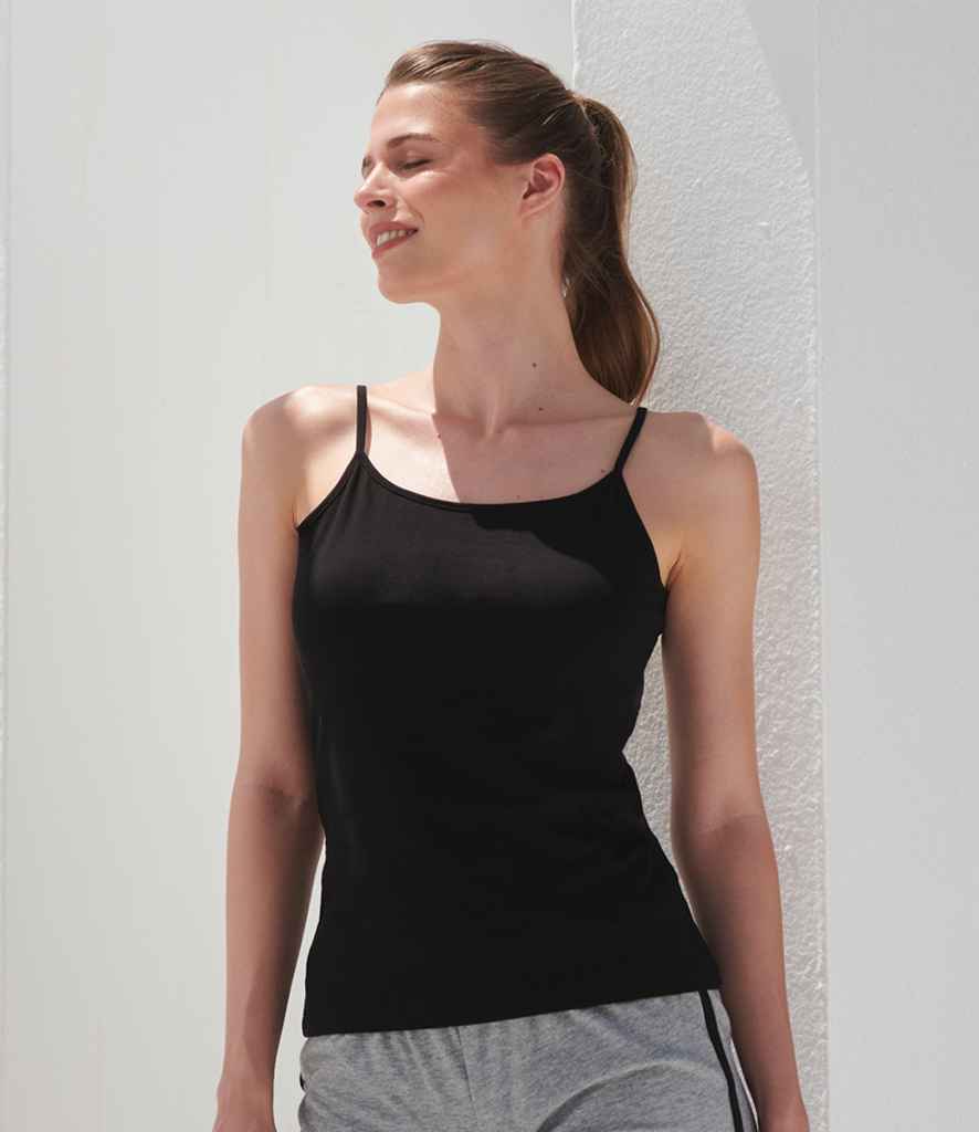 SF Clothing SK126 Ladies Feel Good Stretch Spaghetti Vest in Black