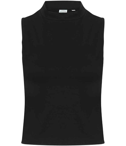 SF Clothing SK170 Ladies High Neck Crop Vest in Black