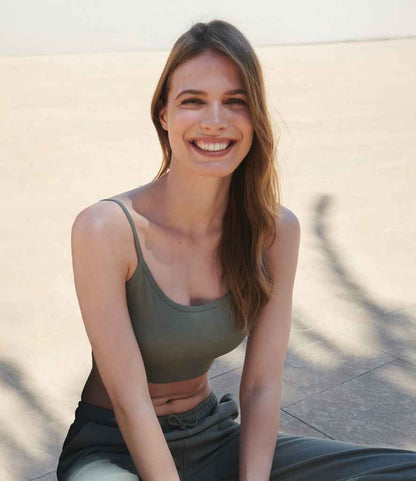 SF Clothing SK230 Ladies Cropped Cami Vest Top in Khaki