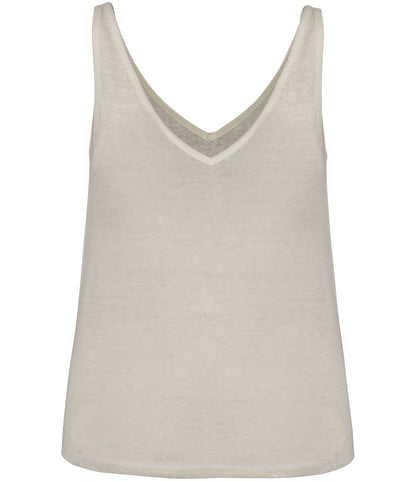 Spasso SP343 Ladies Linen Tank Top in Ivory
