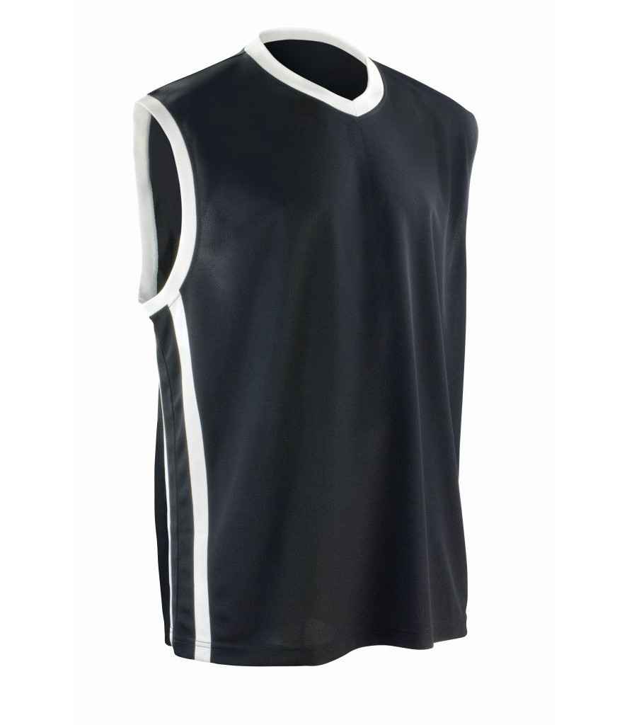 Spiro SR278M Basketball Top in Black/White