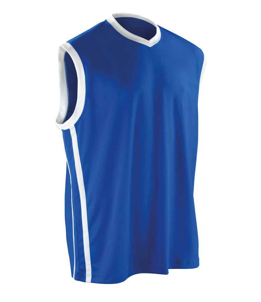 Spiro SR278M Basketball Top in Royal Blue/White